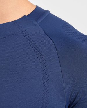 Attain Seamless T Shirt - Dusky Navy: The Ultimate Performance Essential