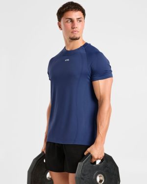Attain Seamless T Shirt - Dusky Navy: The Ultimate Performance Essential