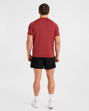 Attain Seamless T Shirt - Maroon Red: The Ultimate Performance Essential