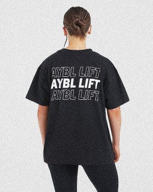 AYBL Lift Italic Oversized T-Shirt - Black: The Ultimate Comfort & Style Statement