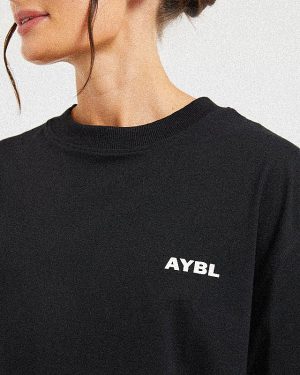 AYBL Lift Italic Oversized T-Shirt - Black: The Ultimate Comfort & Style Statement