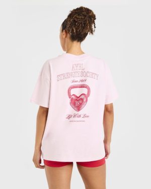 AYBL Lift Love Oversized T Shirt - Iced Pink: The Ultimate Comfort & Style Fusion