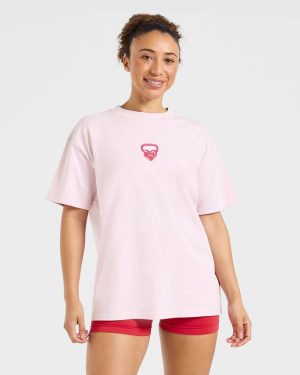AYBL Lift Love Oversized T Shirt - Iced Pink: The Ultimate Comfort & Style Fusion