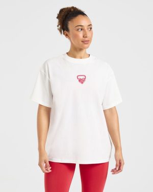 AYBL Lift Love Oversized T-Shirt - White: The Ultimate Blend of Comfort and Style