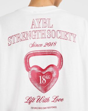 AYBL Lift Love Oversized T-Shirt - White: The Ultimate Blend of Comfort and Style