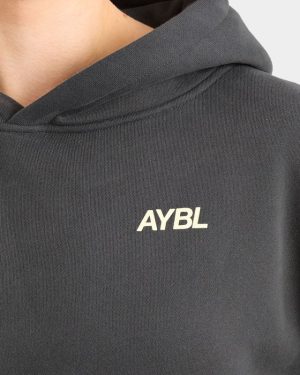 AYBL Sports Club Oversized Hoodie - Charcoal/Yellow: The Ultimate Comfort & Style Fusion