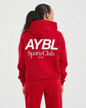 AYBL Sports Club Oversized Hoodie - True Red: The Ultimate Comfort & Style Statement