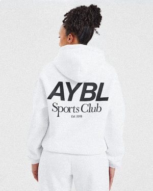 AYBL Sports Club Oversized Hoodie - White: The Ultimate Comfort Upgrade