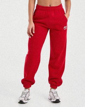 AYBL Sports Club Oversized Joggers - True Red: The Ultimate Comfort Upgrade
