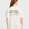 AYBL Sports Club Oversized T-Shirt: The Ultimate Beige & Muted Olive Essential