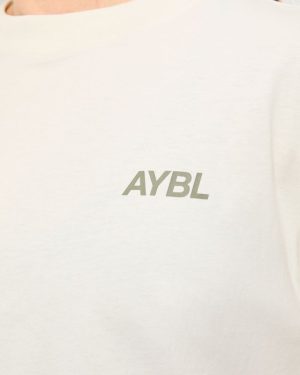 AYBL Sports Club Oversized T-Shirt: The Ultimate Beige & Muted Olive Essential