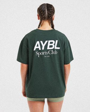 AYBL Sports Club Oversized T-Shirt - Forest Green: The Ultimate Comfort & Style Fusion