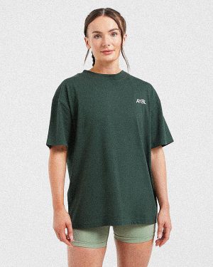 AYBL Sports Club Oversized T-Shirt - Forest Green: The Ultimate Comfort & Style Fusion