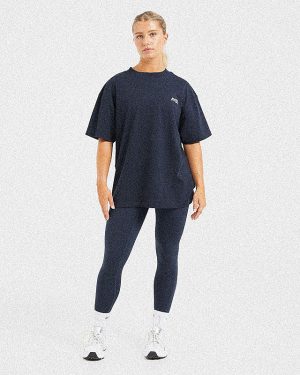 AYBL Sports Club Oversized T-Shirt: The Ultimate Navy & Off-White Essential
