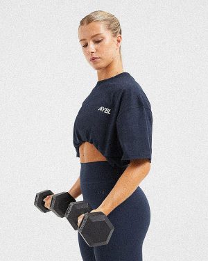 AYBL Sports Club Oversized T-Shirt: The Ultimate Navy & Off-White Essential