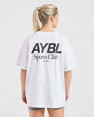 AYBL Sports Club Oversized T-Shirt - White: The Ultimate Comfort & Style Hybrid