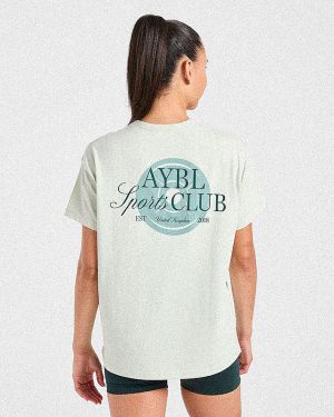 AYBL Sports Club Script Oversized T Shirt - Green: The Ultimate Gym-to-Street Essential