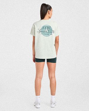 AYBL Sports Club Script Oversized T Shirt - Green: The Ultimate Gym-to-Street Essential