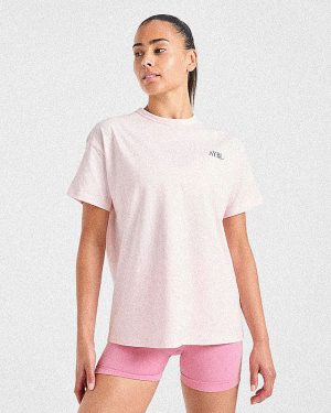 AYBL Sports Club Script Oversized T-Shirt - Pink: The Ultimate Comfort & Style Fusion