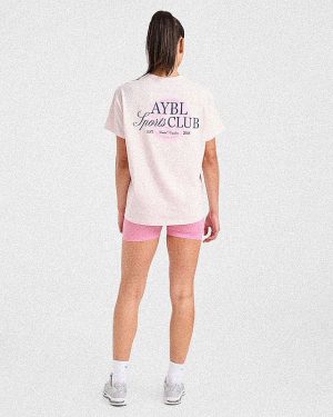 AYBL Sports Club Script Oversized T-Shirt - Pink: The Ultimate Comfort & Style Fusion