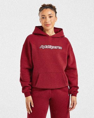 AYBL Sports Outline Oversized Hoodie - Burgundy: The Ultimate Comfort Upgrade