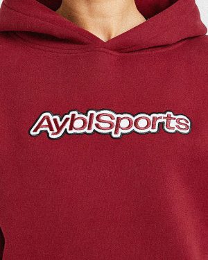 AYBL Sports Outline Oversized Hoodie - Burgundy: The Ultimate Comfort Upgrade