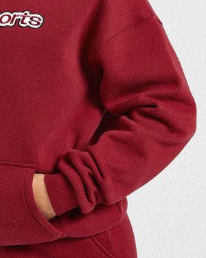 AYBL Sports Outline Oversized Hoodie - Burgundy: The Ultimate Comfort Upgrade
