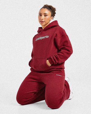 AYBL Sports Outline Oversized Hoodie - Burgundy: The Ultimate Comfort Upgrade
