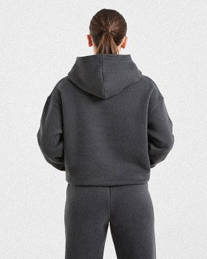 AYBL Sports Outline Oversized Hoodie - Charcoal: The Ultimate Comfort Essential