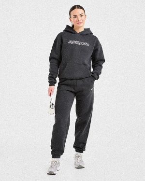 AYBL Sports Outline Oversized Joggers - Charcoal: The Ultimate Comfort Staple
