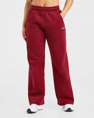 AYBL Sports Outline Oversized Straight Leg Joggers - Burgundy