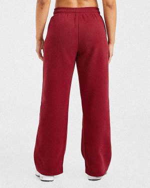 AYBL Sports Outline Oversized Straight Leg Joggers - Burgundy