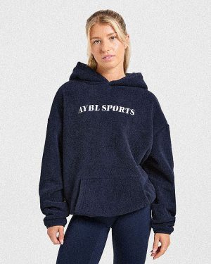 AYBL Sports Oversized Fleece Hoodie - Navy: The Ultimate Comfort Layer