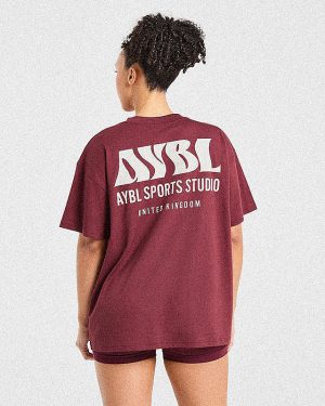 AYBL Sports Studio Oversized T Shirt - Burgundy: The Ultimate Comfort & Style Fusion