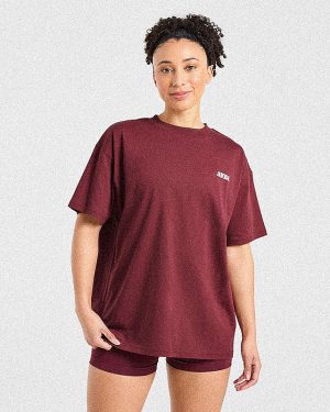 AYBL Sports Studio Oversized T Shirt - Burgundy: The Ultimate Comfort & Style Fusion
