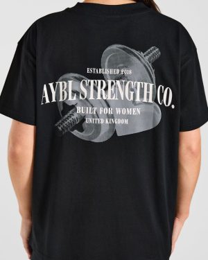 AYBL Strength Co Oversized T-Shirt - Black: The Ultimate Comfort & Style Essential