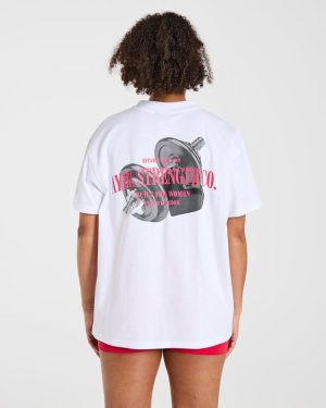 AYBL Strength Co Oversized T-Shirt White: The Ultimate Comfort & Style Blend