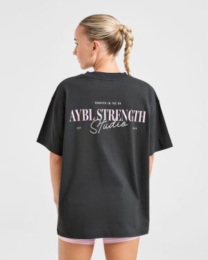 AYBL Strength Studio Oversized T Shirt - Charcoal/Pink: The Ultimate Comfort & Style Guide