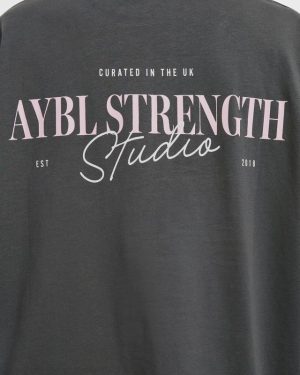 AYBL Strength Studio Oversized T Shirt - Charcoal/Pink: The Ultimate Comfort & Style Guide