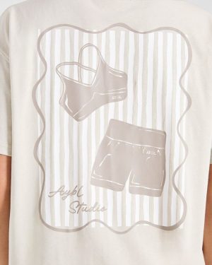 AYBL Studio Oversized T-Shirt - Taupe Beige: The Ultimate Comfort & Style Statement