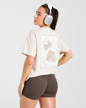 AYBL Studio Oversized T-Shirt - Taupe Beige: The Ultimate Comfort & Style Statement