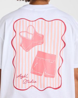 AYBL Studio Oversized T-Shirt White: The Ultimate Comfort & Style Fusion