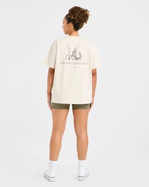 AYBL Wellness Oversized T Shirt - Beige: The Ultimate Comfort Fit