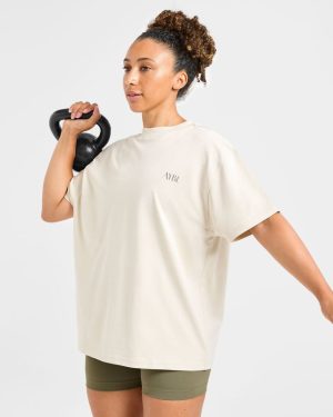 AYBL Wellness Oversized T Shirt - Beige: The Ultimate Comfort Fit