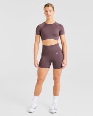 Balance V3 Seamless Crop Top - Coffee Bean: The Ultimate Strength Training Companion