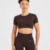 Balance V3 Seamless Crop Top - Dark Brown