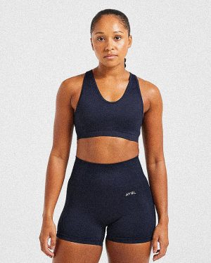 Balance V3 Seamless Sports Bra - Navy: The Ultimate Medium-Support Workout Essential