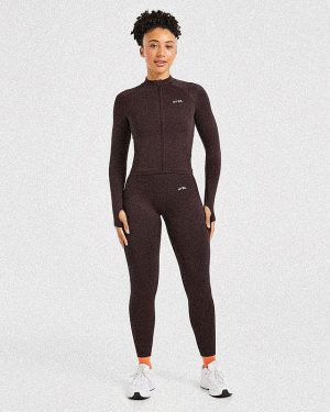 Balance V3 Seamless Zip Jacket - Dark Brown: The Ultimate Sculpting Workout Essential