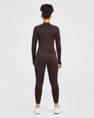 Balance V3 Seamless Zip Jacket - Dark Brown: The Ultimate Sculpting Workout Essential