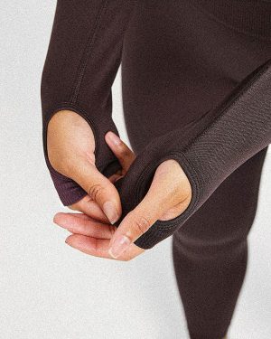 Balance V3 Seamless Zip Jacket - Dark Brown: The Ultimate Sculpting Workout Essential